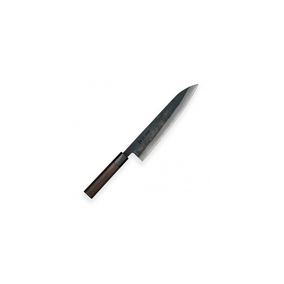nůž Gyuto / Chef 210 mm - KIYA Suminagashi Kurouchi Damascus 11 layers