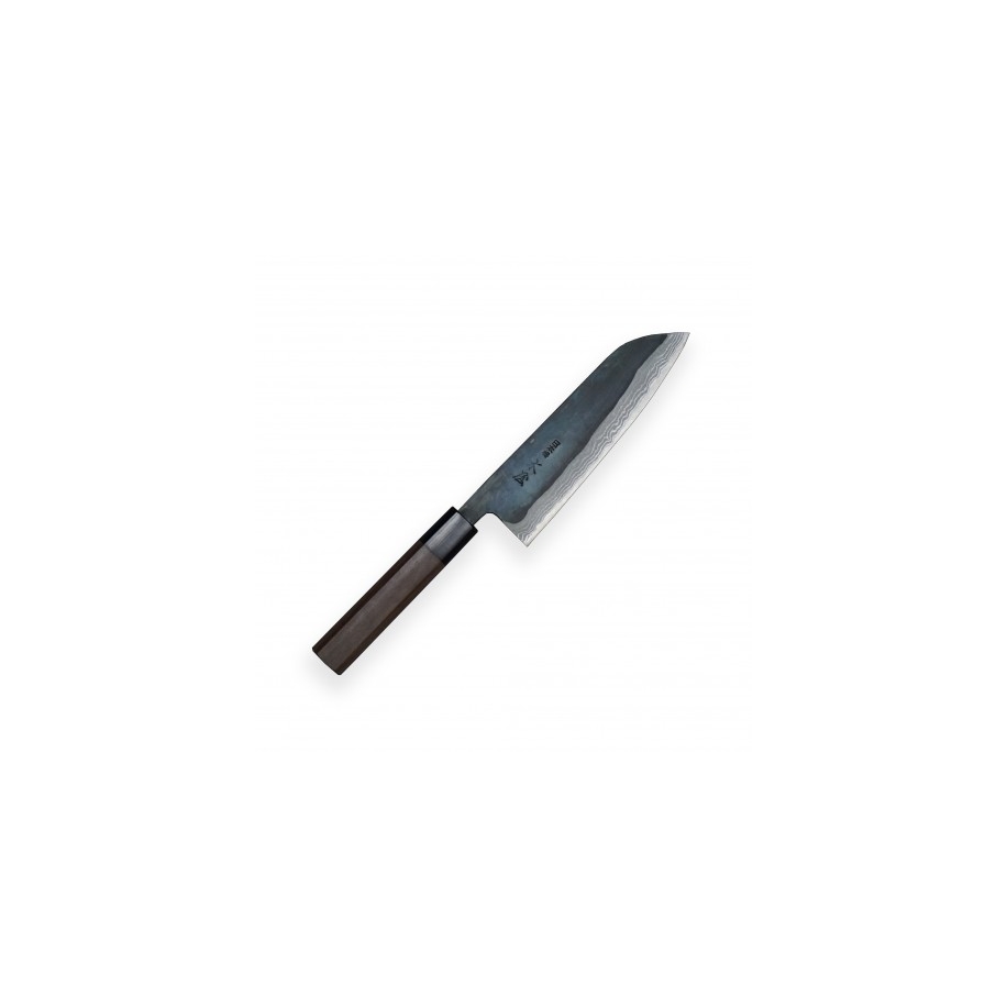 nůž Kamagata / Santoku 170 mm - KIYA Suminagashi Kurouchi Damascus 11 layers