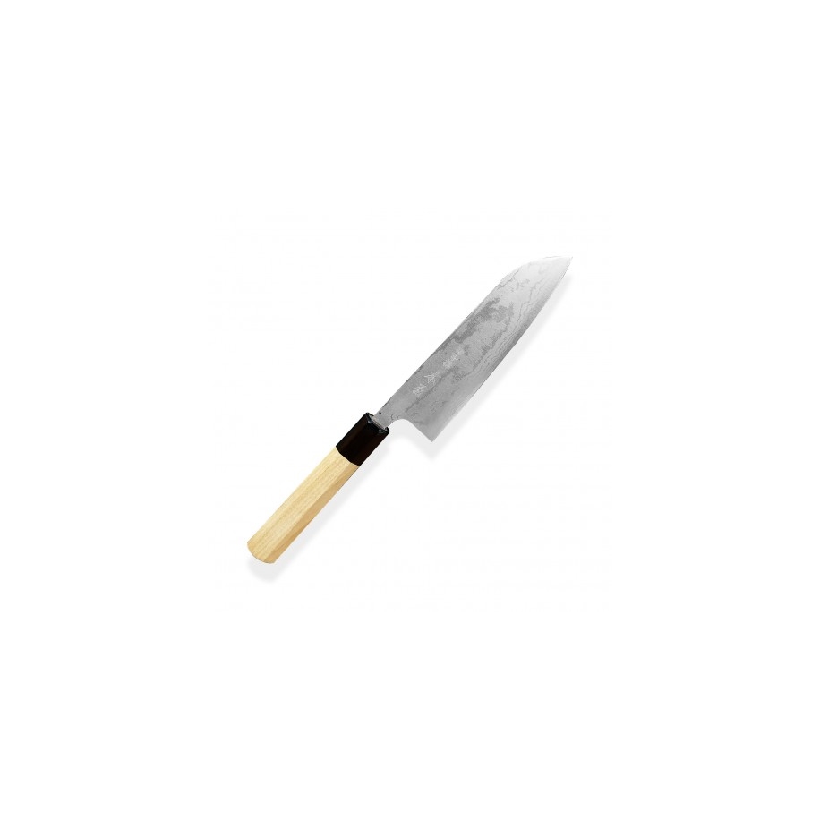 nůž Kamagata / Santoku 170 mm - KIYA - Suminagashi White - Damascus 11 layers