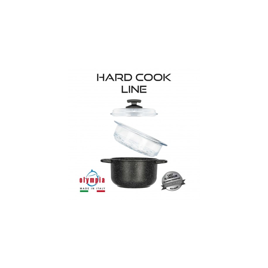 sada pro vaření v páře HARD COOK Line z litého hliníku Ø20 cm s minerálním kameninovým povrchem