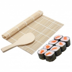 rolovací podložka na sushi s vařečkou