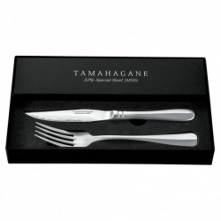 příborová steaková sada TAMAHAGANE damascus VG-5 (4 x nůž + 4 x vidlička)