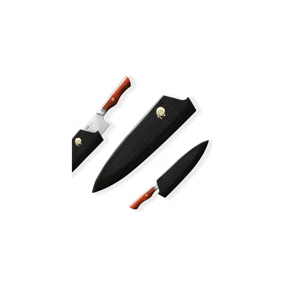 dřevěná magnetická Saya Dellinger pro nůž Chef/Gyuto do délky ostří 210 mm - šikmý bolster