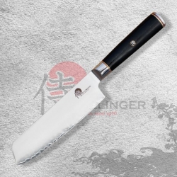 Japonský kuchařský nůž Nakiri 7" (170mm) Dellinger Okami 3 layers AUS10