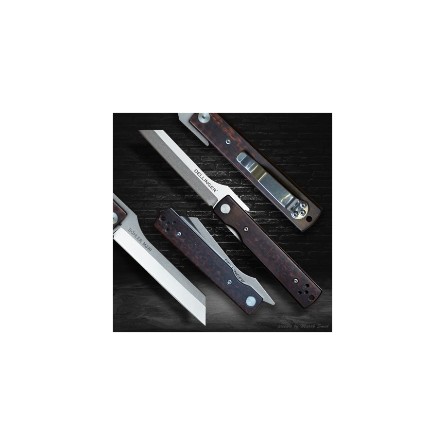 Lovecký zavírací nůž Dellinger HIGONOKAMI M390 Powder Steel