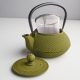 litinová konvička Arare Green na čaj 600 ml + 2 šálky