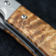 Lovecký zavírací damaškový nůž Dellinger Scorpion Maple Burl-Wood Flipper